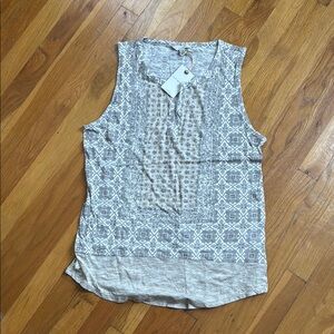Lucky Brand Silver Geometric Tank Top